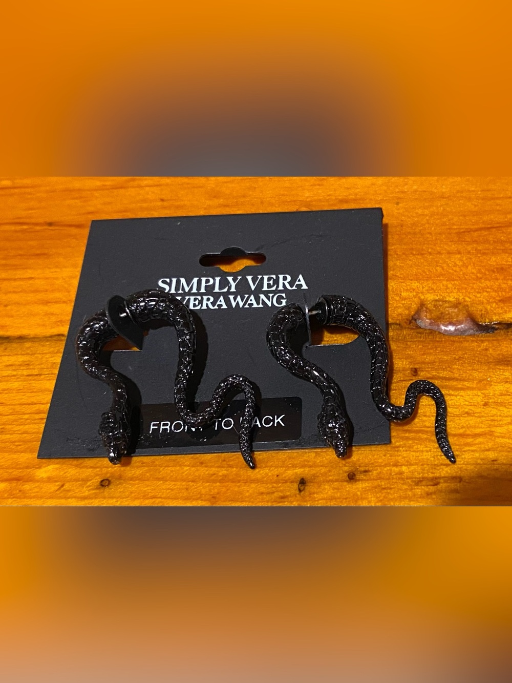 Kohl's Black Snake Hoop Earrings